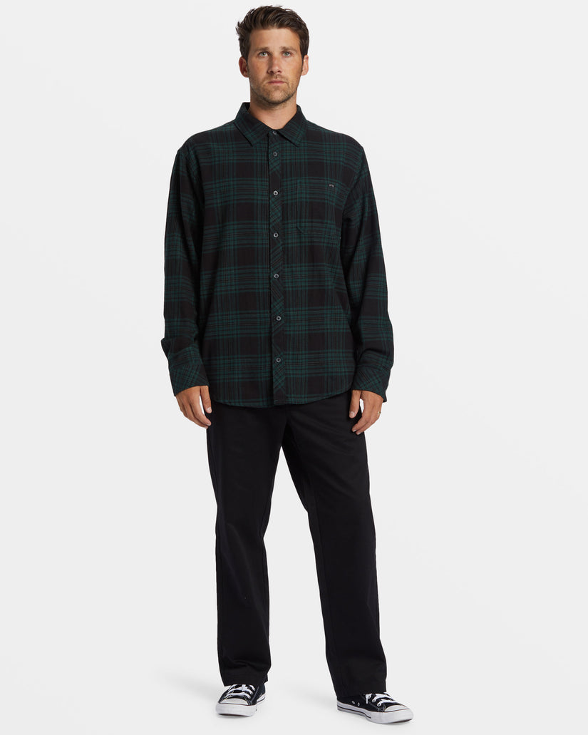 Coastline Long Sleeve Flannel Shirt - Black