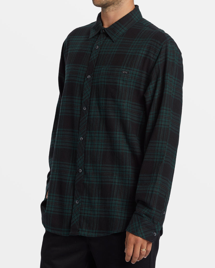 Coastline Long Sleeve Flannel Shirt - Black