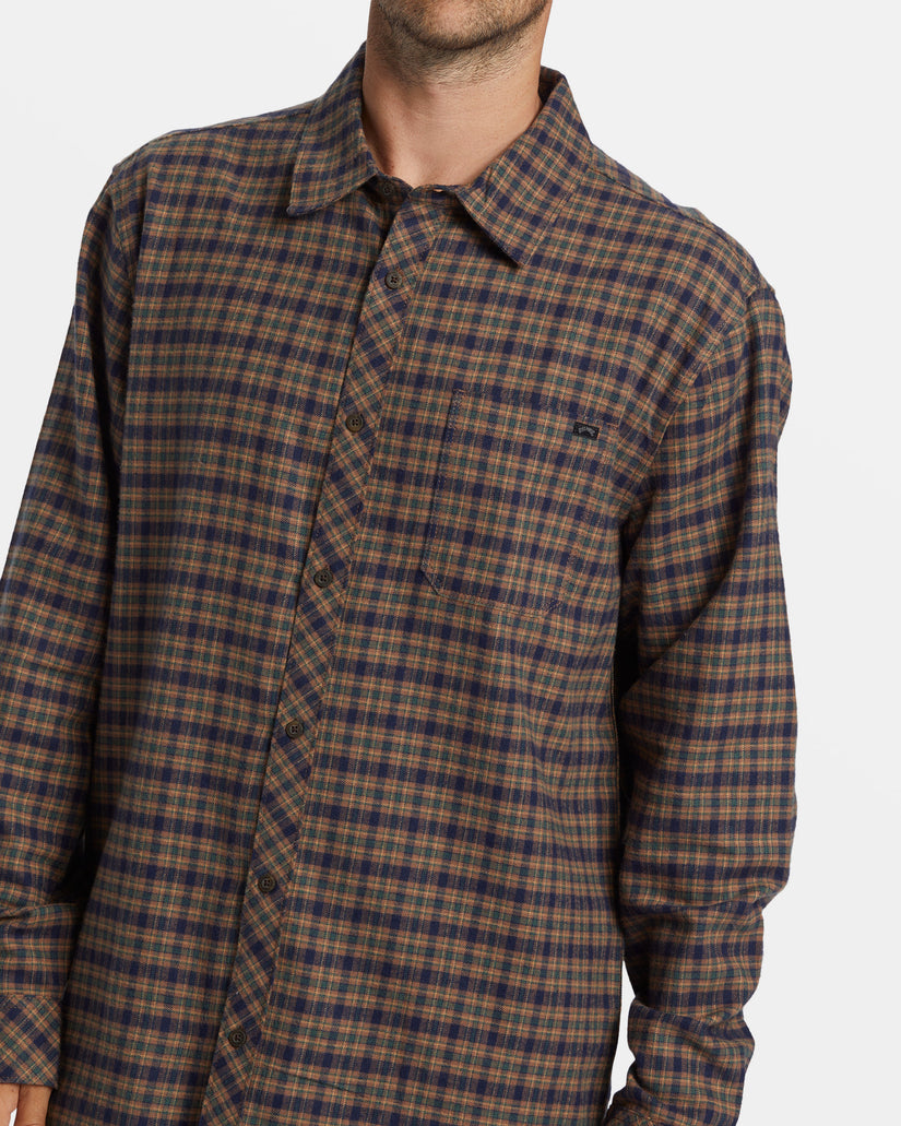 Coastline Long Sleeve Flannel Shirt - Deep Royal