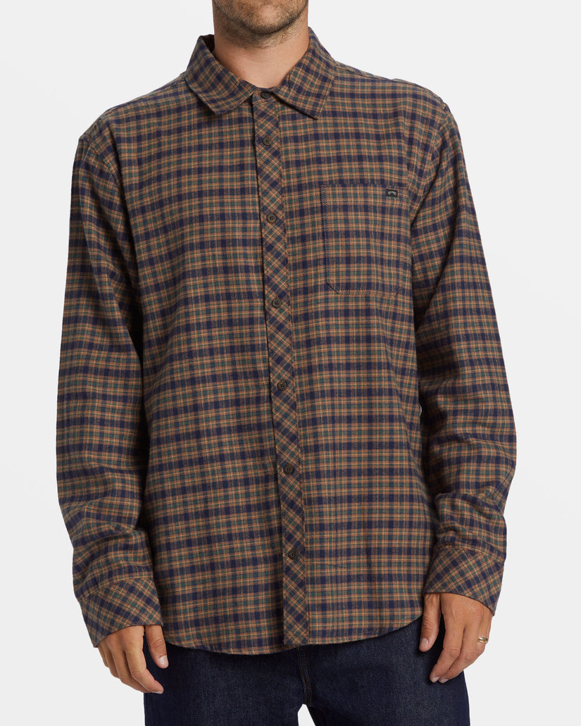 Coastline Long Sleeve Flannel Shirt - Deep Royal