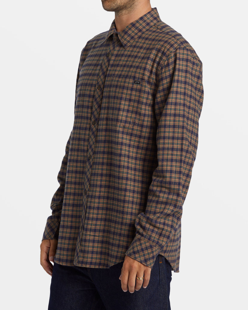 Coastline Long Sleeve Flannel Shirt - Deep Royal