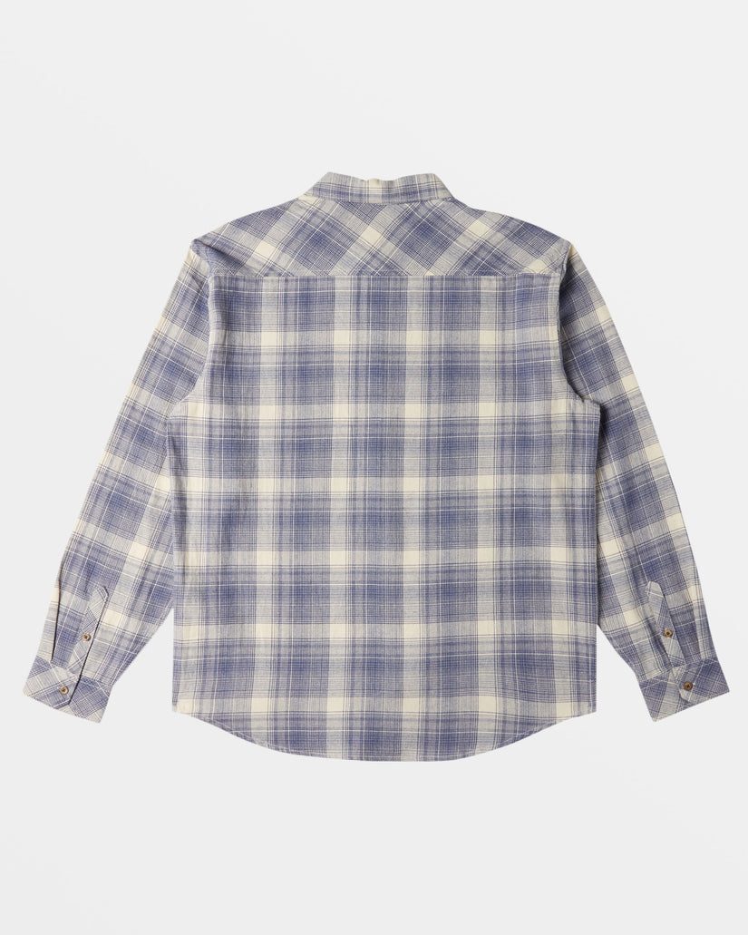 Coastline Long Sleeve Flannel Shirt - Slate Blue