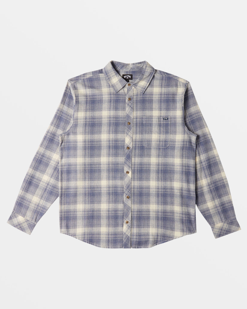 Coastline Long Sleeve Flannel Shirt - Slate Blue