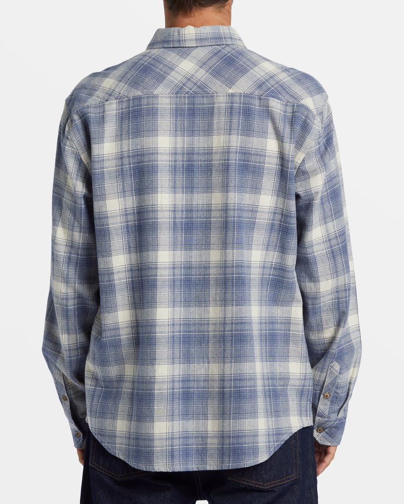 Coastline Long Sleeve Flannel Shirt - Slate Blue