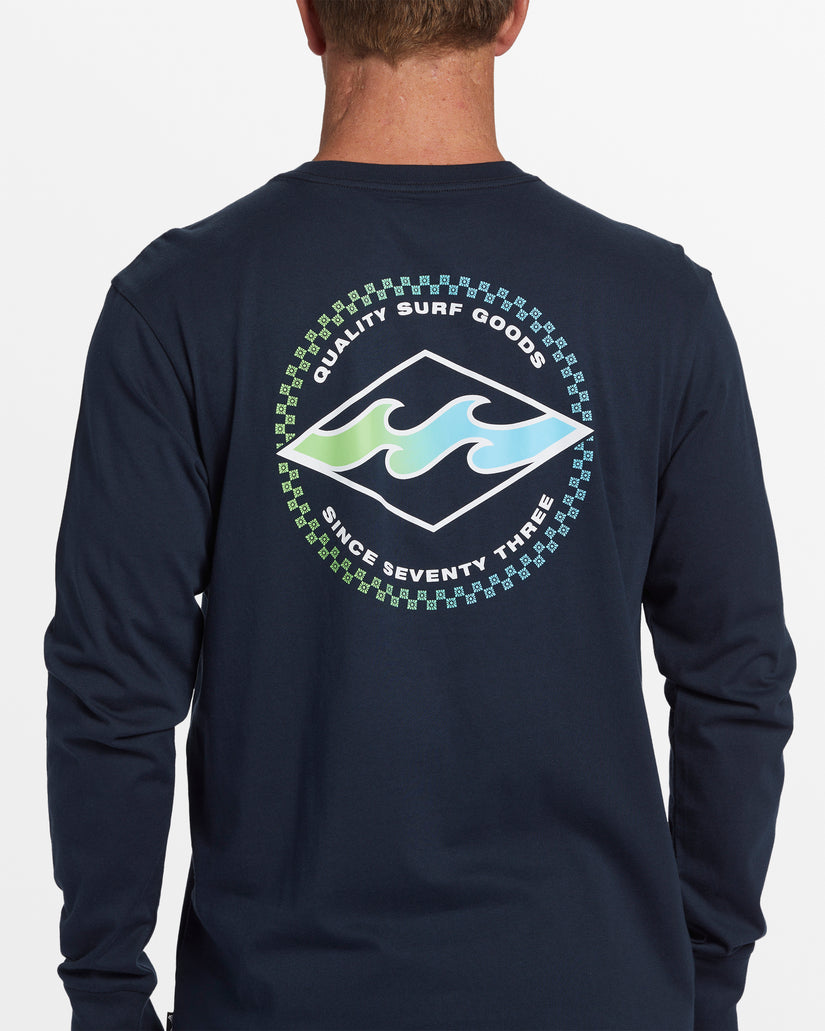 Rotor Diamond Long Sleeve T-Shirt - Navy