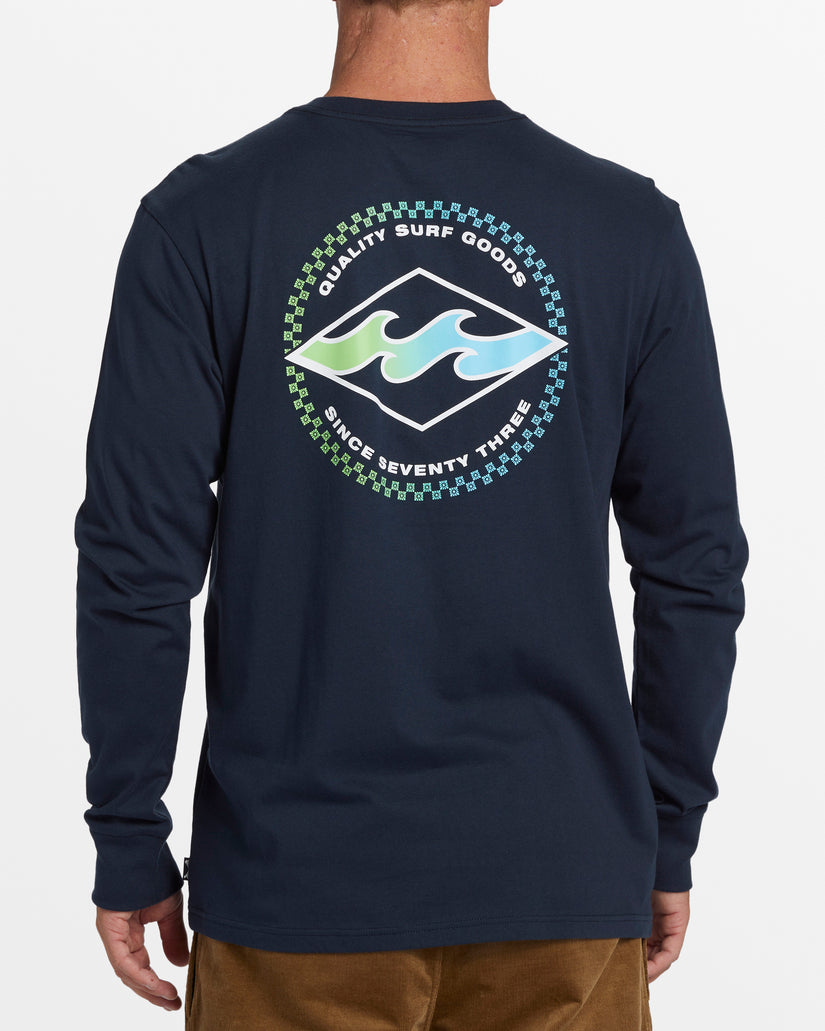 Rotor Diamond Long Sleeve T-Shirt - Navy