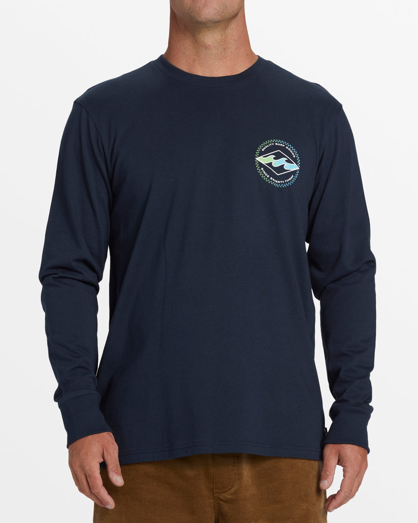 Rotor Diamond Long Sleeve T-Shirt - Navy