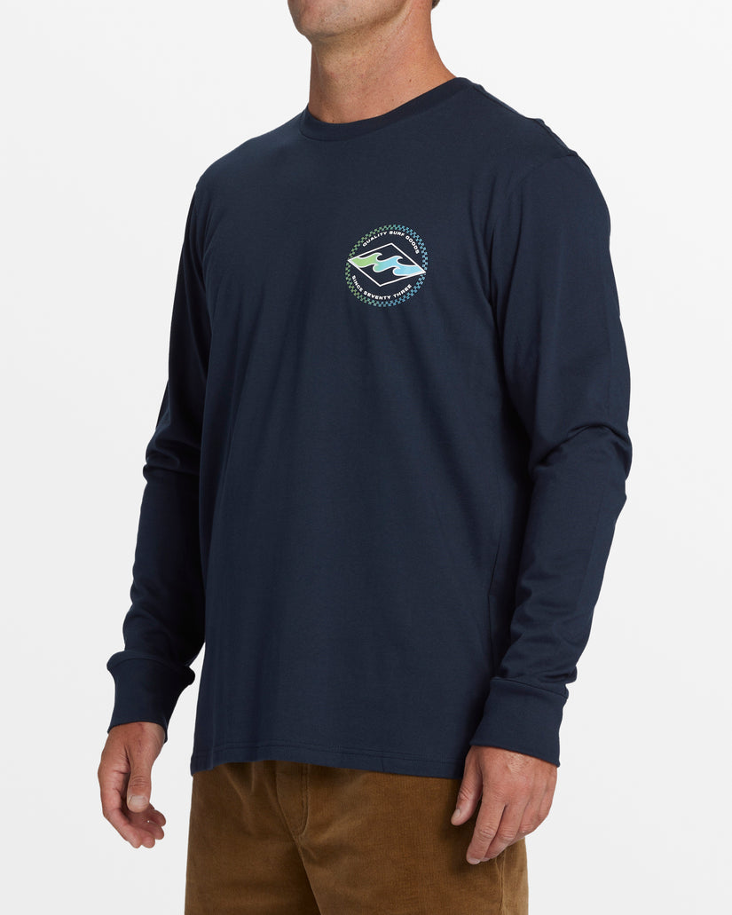 Rotor Diamond Long Sleeve T-Shirt - Navy