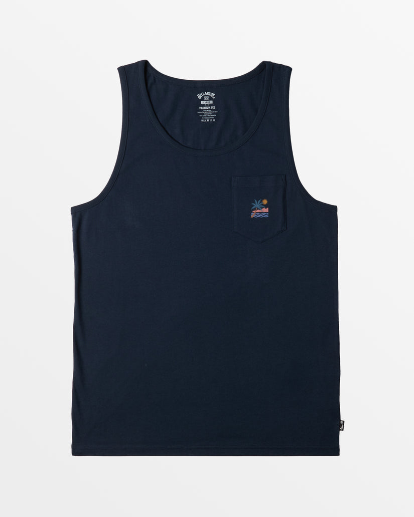 Troppo Pocket Tank Top - Navy