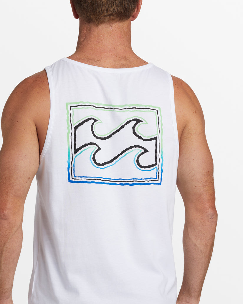 Crayon Wave Tank Top - White