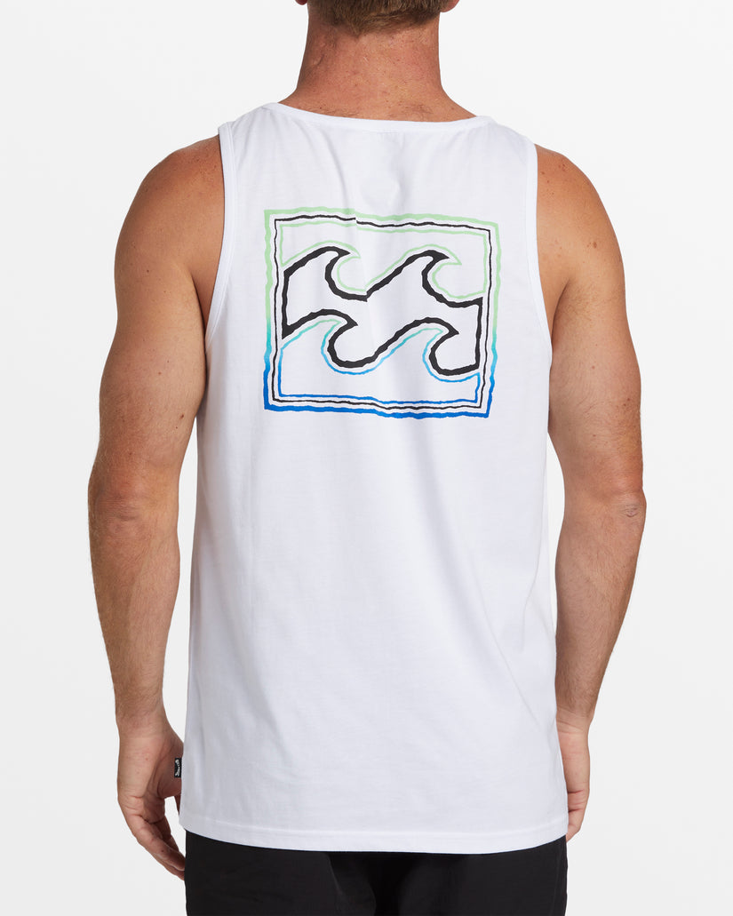 Crayon Wave Tank Top - White