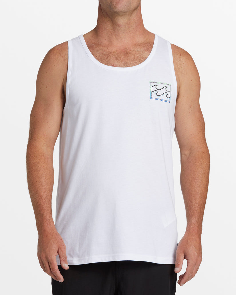 Crayon Wave Tank Top - White