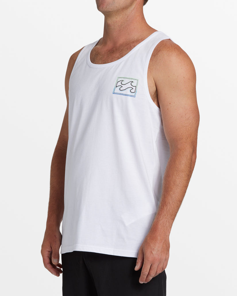 Crayon Wave Tank Top - White