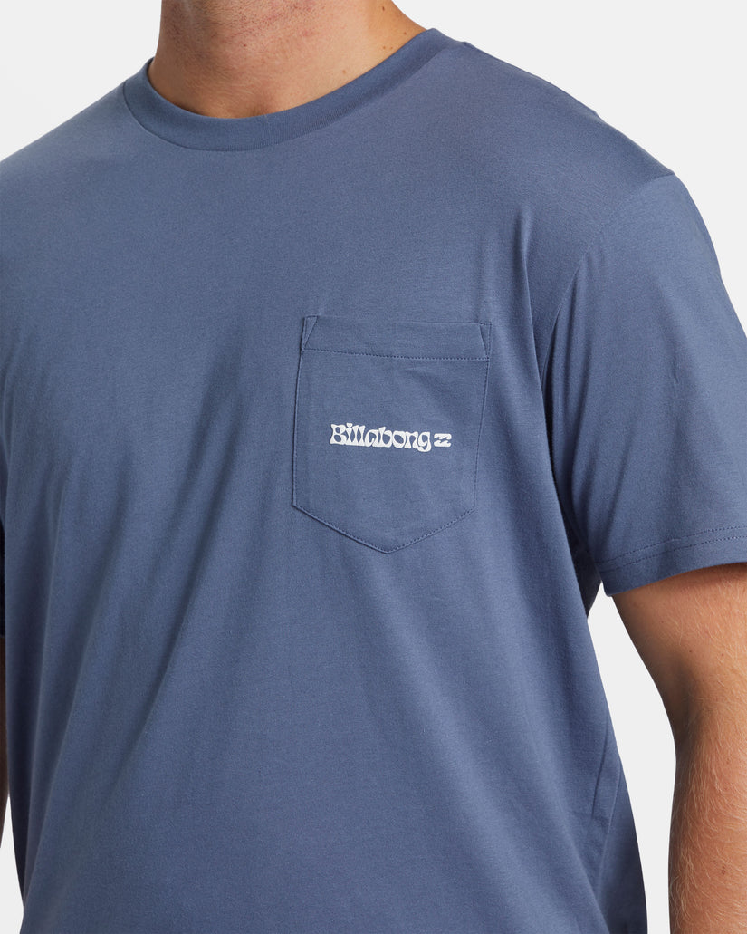 Funghi Pocket T-shirt - Slate Blue