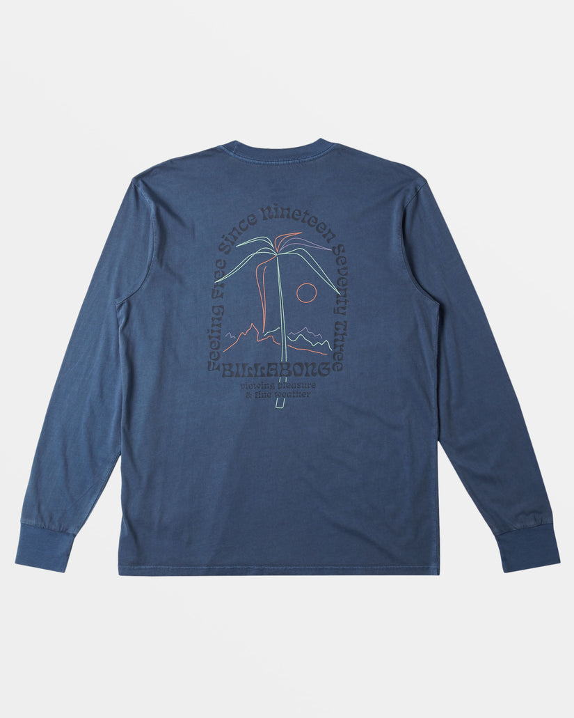 Vacay Long Sleeve T-shirt - Slate Blue