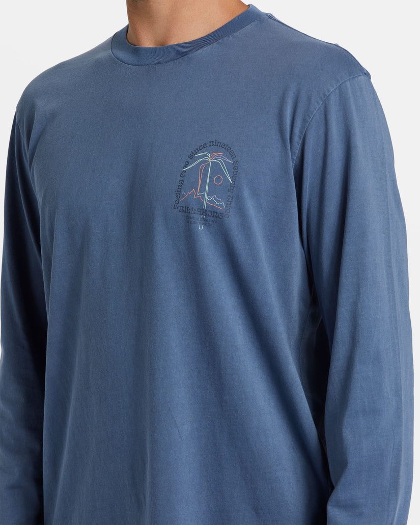 Vacay Long Sleeve T-shirt - Slate Blue