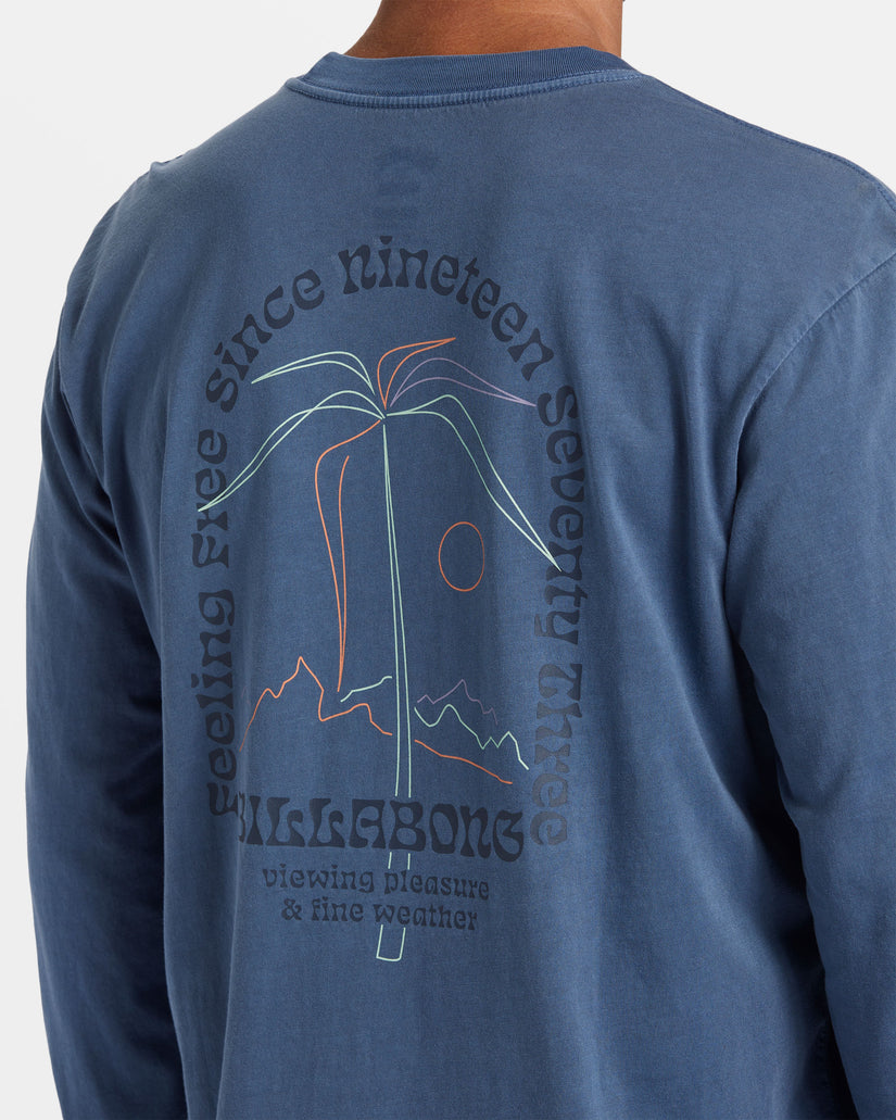 Vacay Long Sleeve T-shirt - Slate Blue