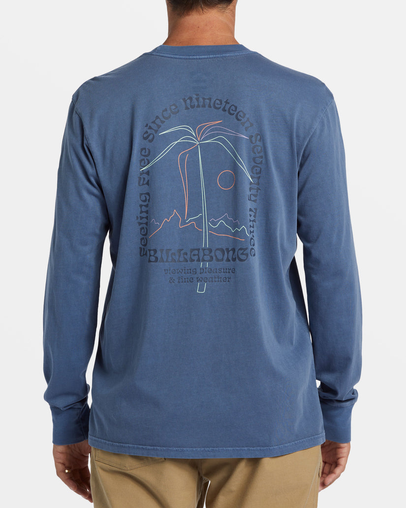 Vacay Long Sleeve T-shirt - Slate Blue