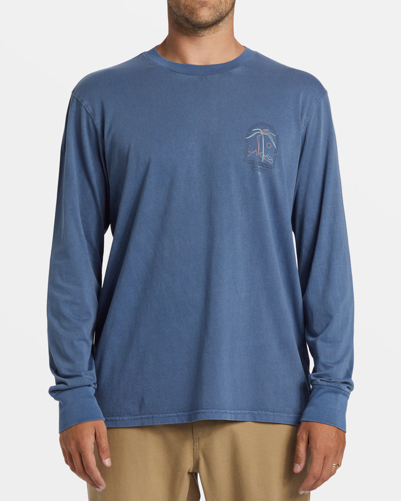 Vacay Long Sleeve T-shirt - Slate Blue