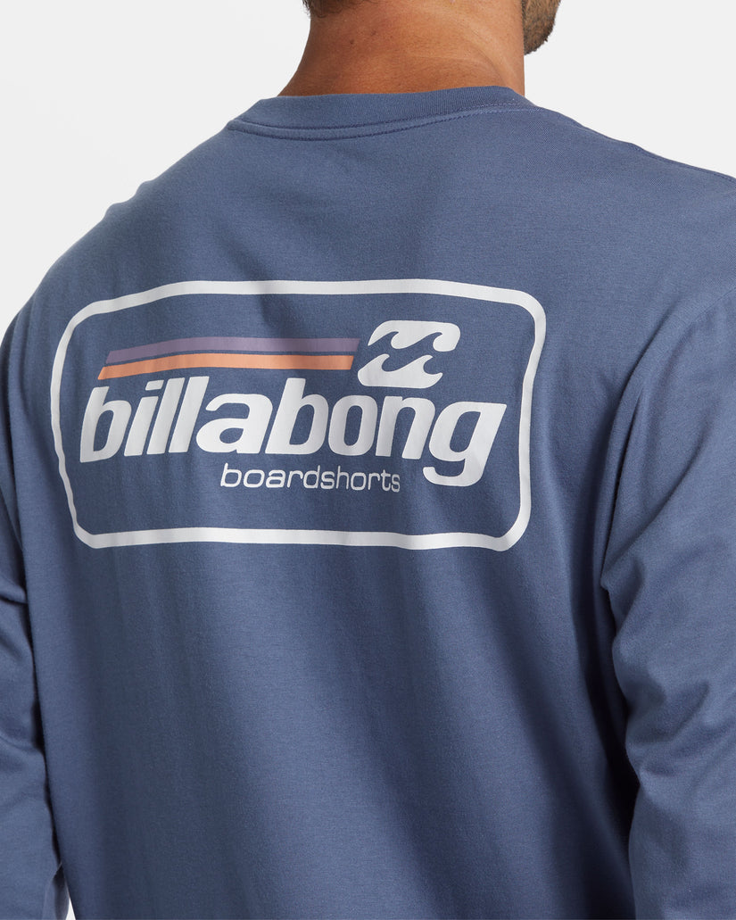 Walled Long Sleeve T-shirt - Slate Blue