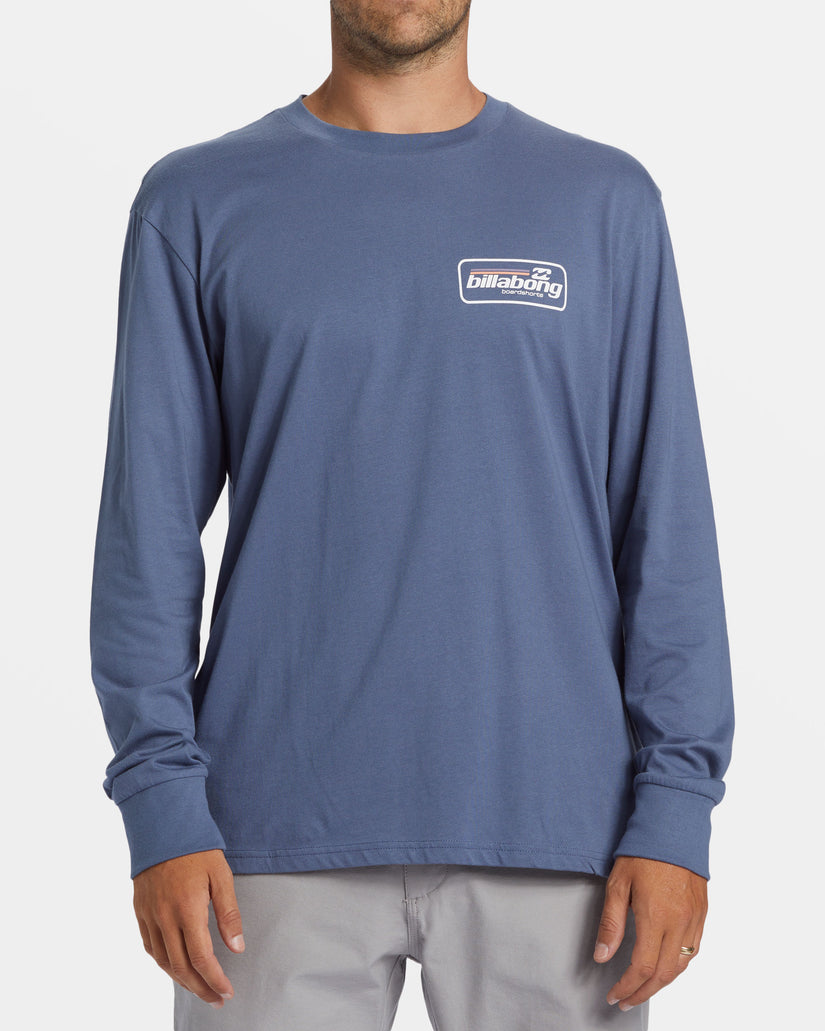 Walled Long Sleeve T-shirt - Slate Blue