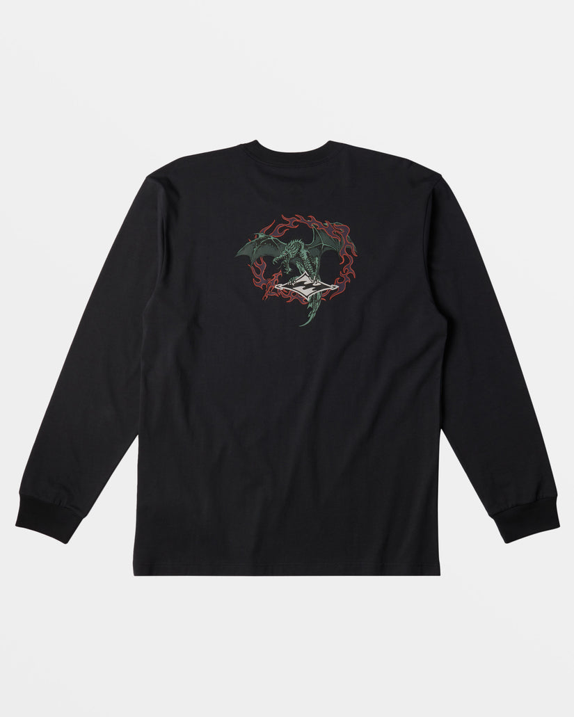 Dragon Long Sleeve T-shirt - Washed Black