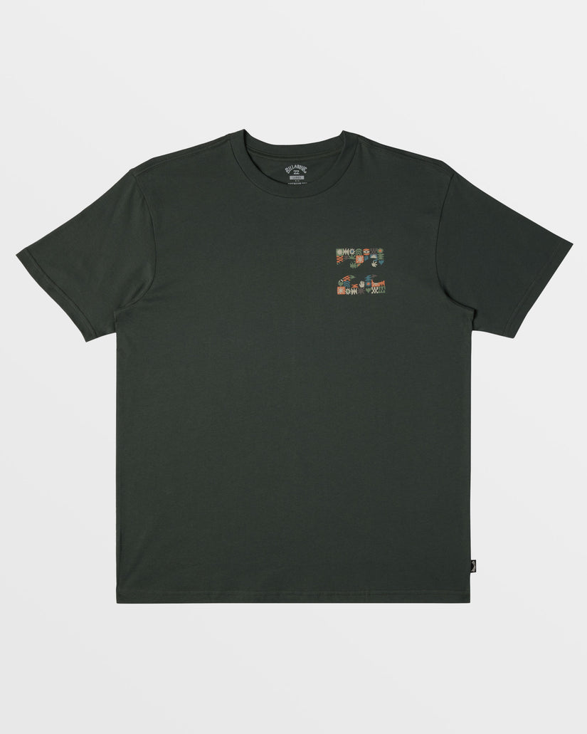 Crayon Wave T-Shirt - Slate Green