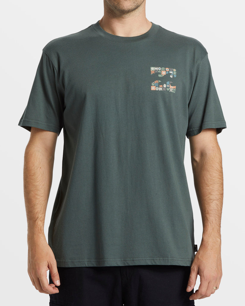 Crayon Wave T-Shirt - Slate Green