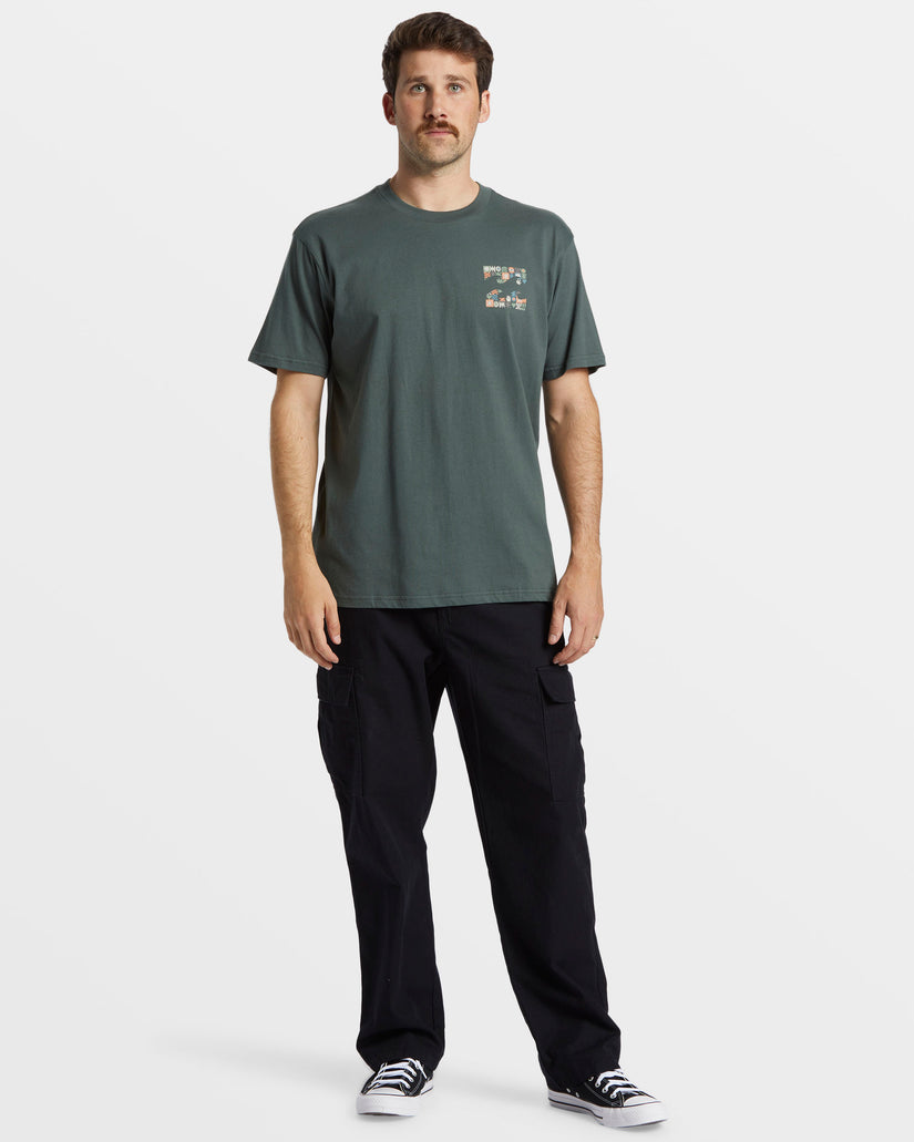 Crayon Wave T-Shirt - Slate Green