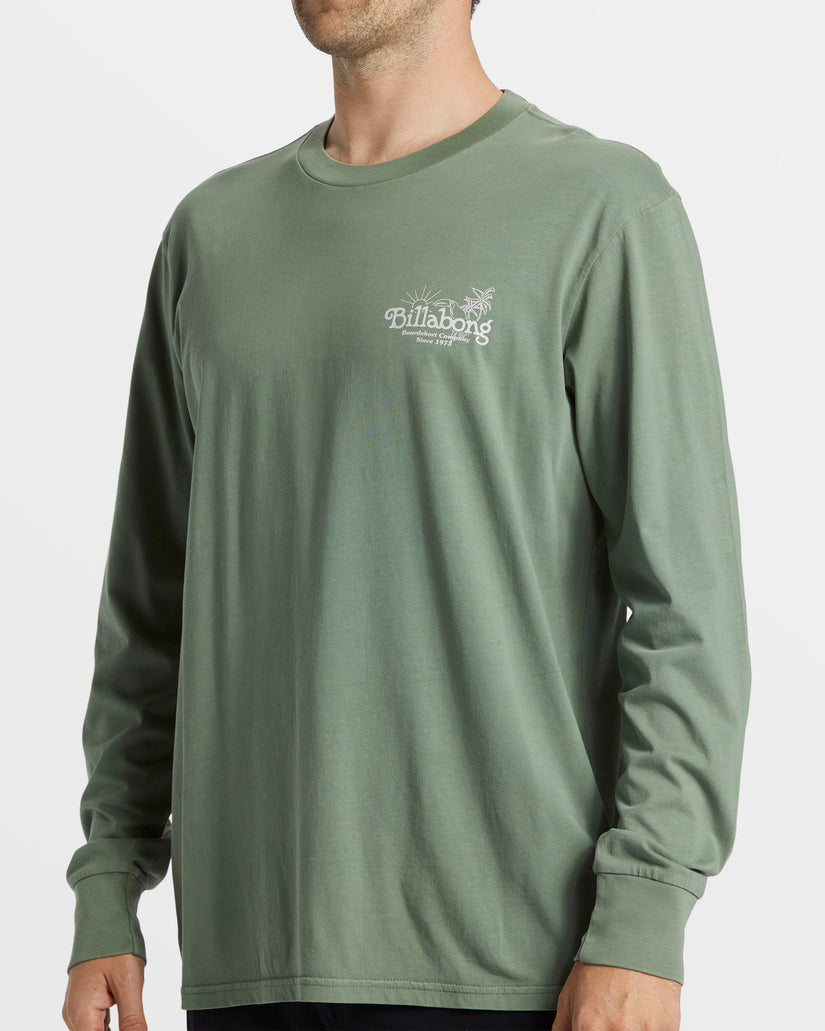 Lounge Long Sleeve Wave Washed T-Shirt - Hunter