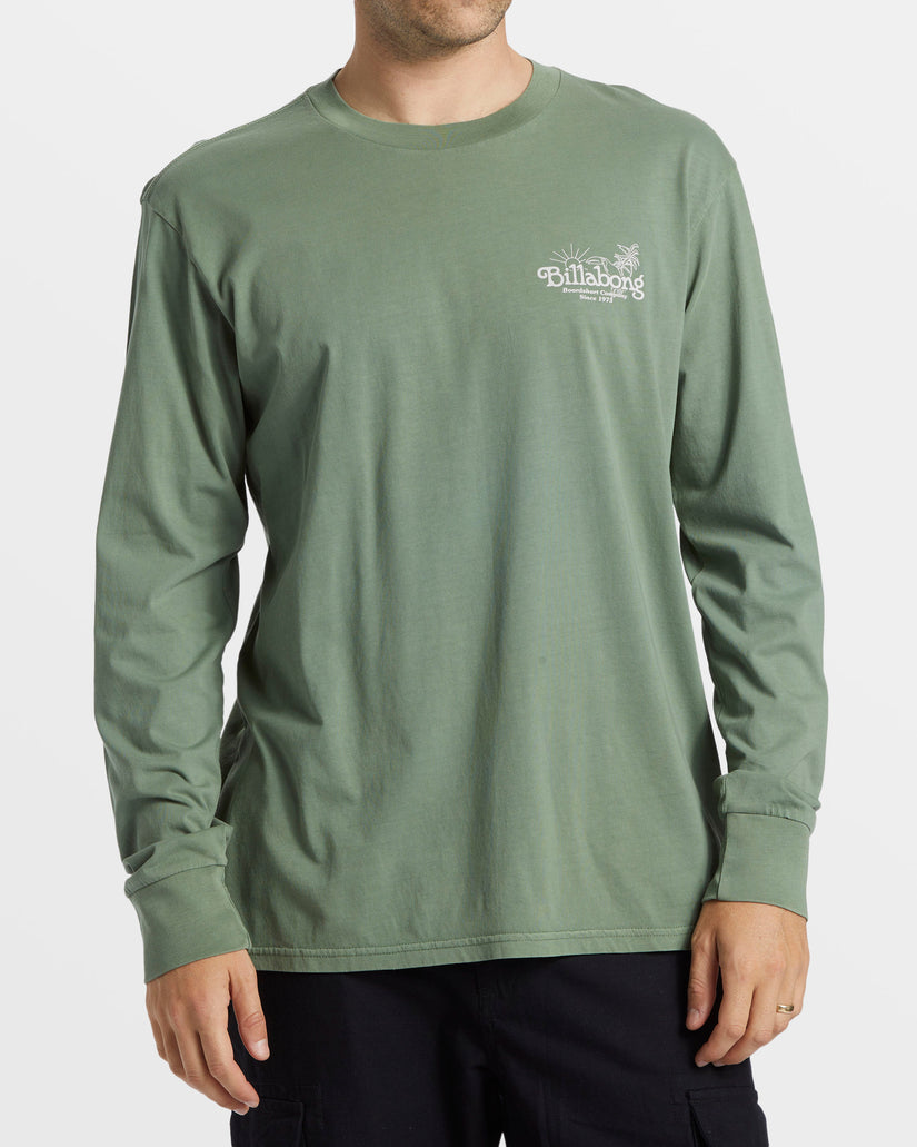 Lounge Long Sleeve Wave Washed T-Shirt - Hunter