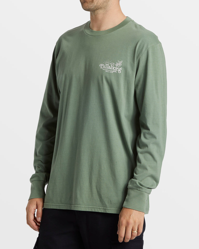 Lounge Long Sleeve Wave Washed T-Shirt - Hunter