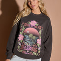 Ride In Oversized Crewneck Sweatshirt - Black Sands