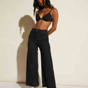 Free Fall High-Waist Pants - Black Rinse