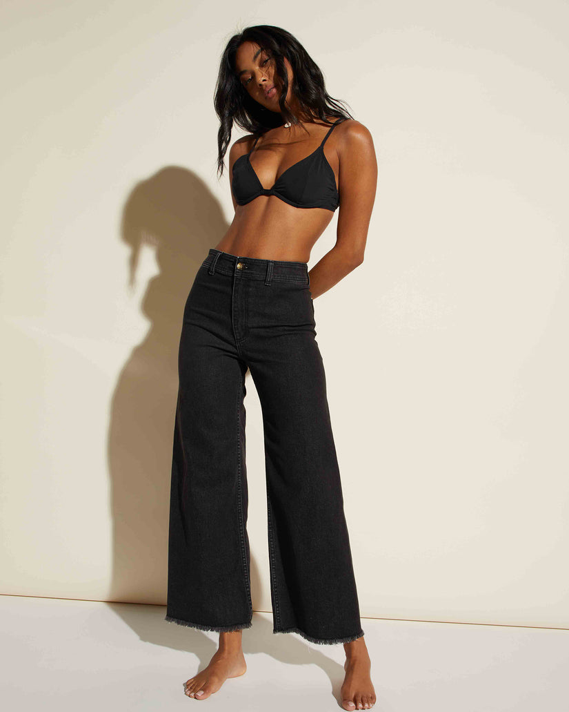 Free Fall High-Waist Pants - Black Rinse