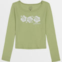 Girls Tri Hibiscus Long Sleeve T-Shirt - Willow