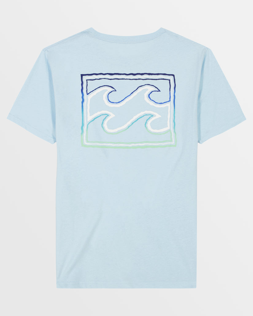 Little Boys Crayon Wave T-Shirt - Coastal Blue