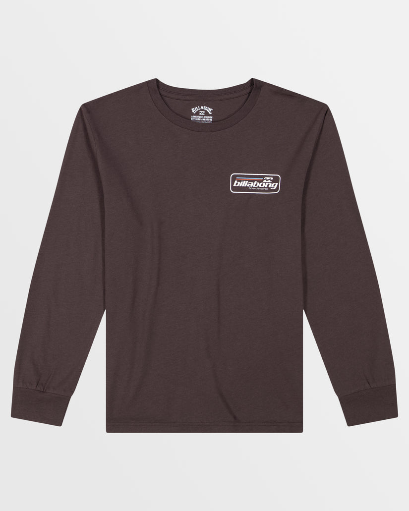 Boys Walled Long Sleeve T-Shirt - Plum