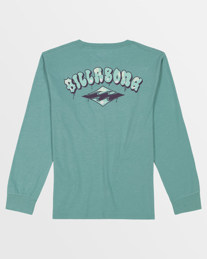 Little Boys Bubblearch Long Sleeve T-Shirt - Dusty Teal Heather