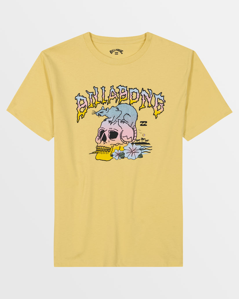 Little Boys Rat Skull T-Shirt - Papaya