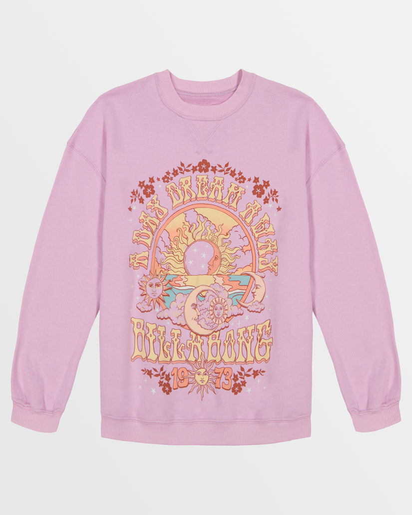 Girls Day Dreaming Crewneck Sweatshirt - Lilac Smoke