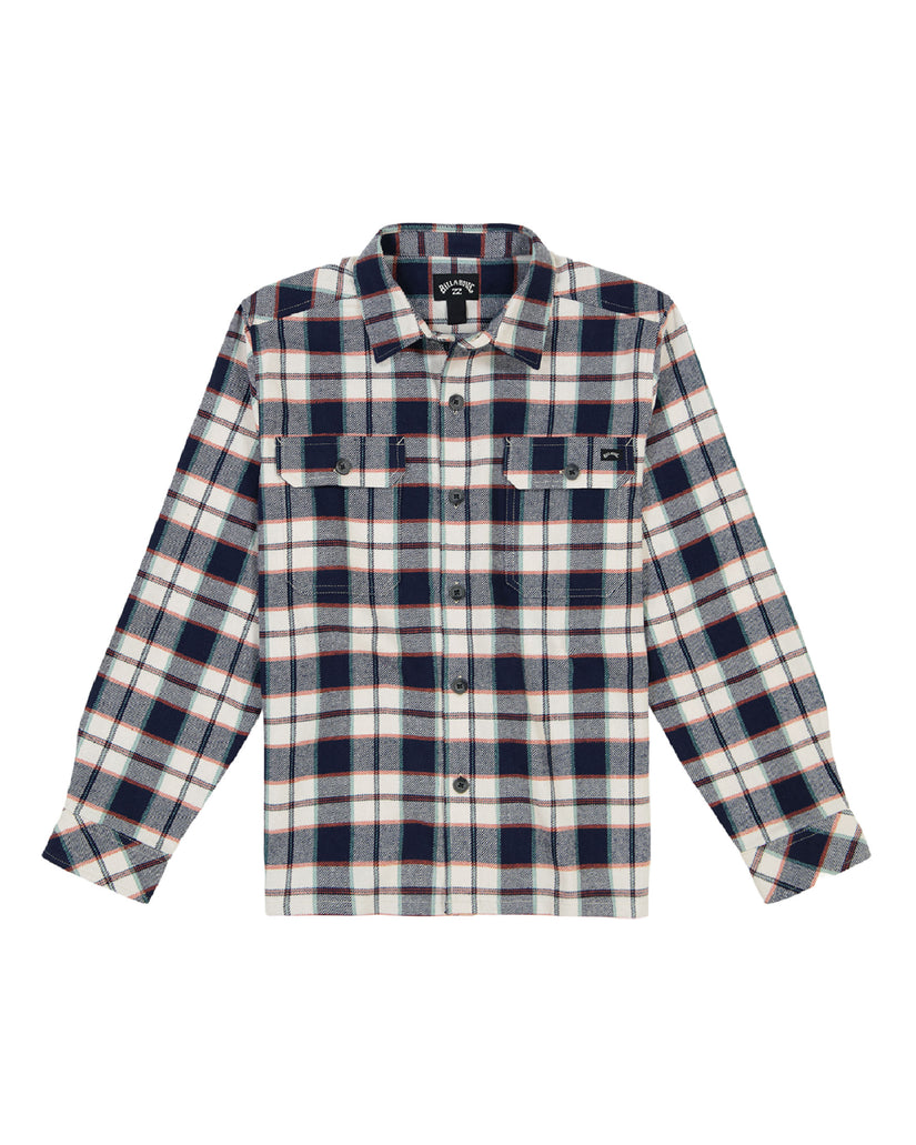 Little Boys Offshore Long Sleeve Flannel Shirt - Dusty Navy