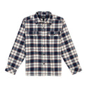 Boys Offshore Long Sleeve Flannel Shirt - Dusty Navy