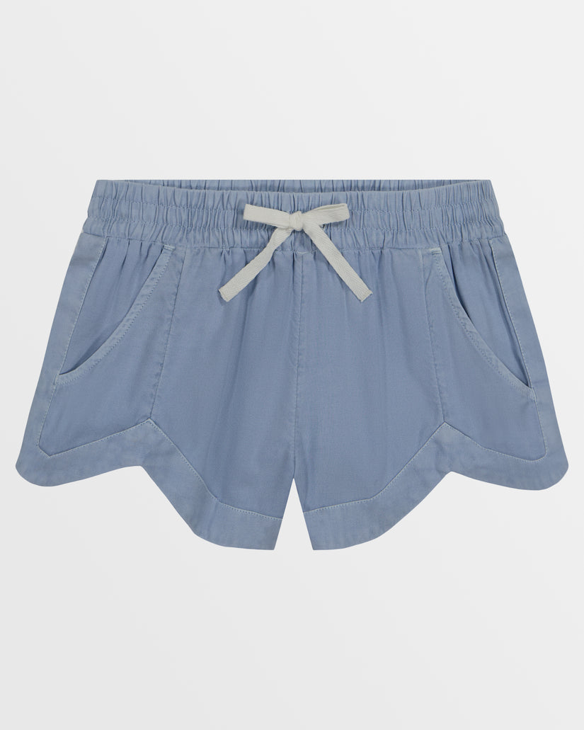 Girls Mad For You Shorts - Light Chambray