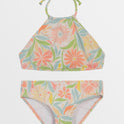 Girls Is This Love High Neck Bikini Set - Dusk Blue