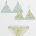 Girls These Are The Days Reverse Banded Bikini Set - Lime Zest