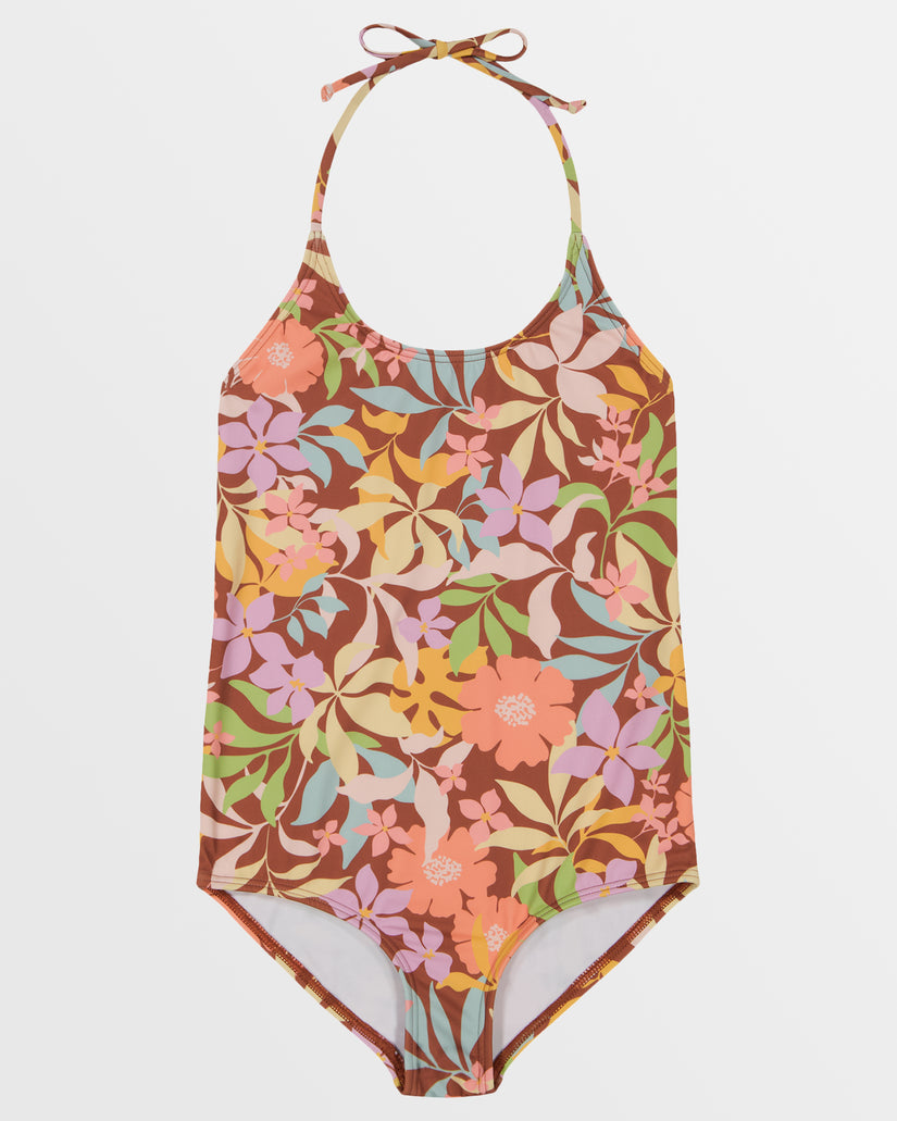 Girls Sweet Talkin Halter One Piece - Cacao