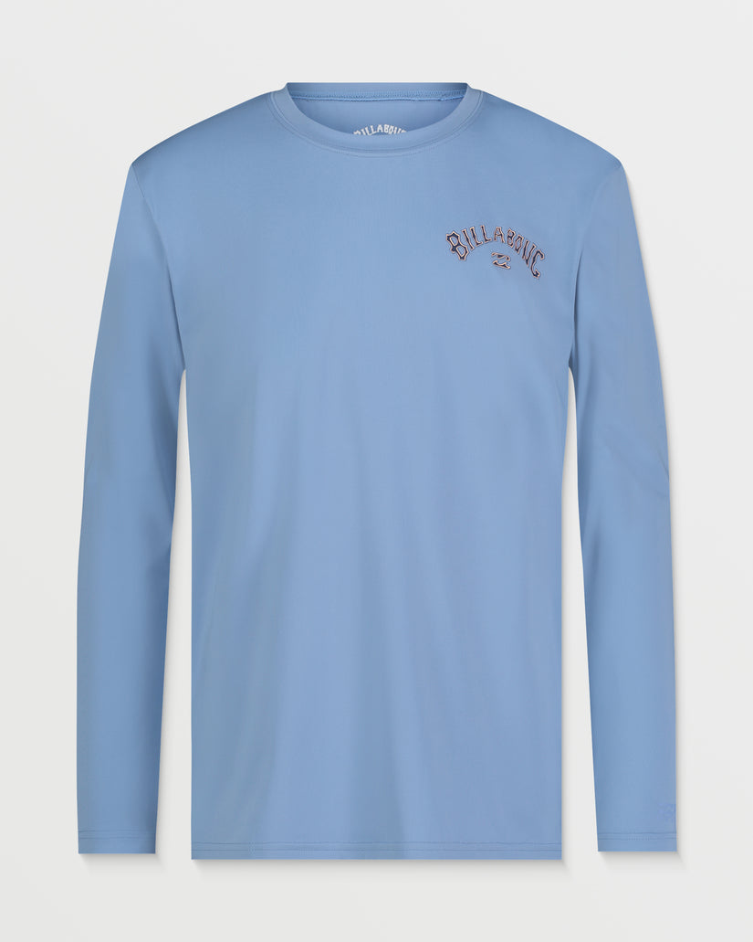 Boys Throwback Long Sleeve Surfshirt - Sky Blue