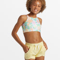 Girls Mad For You Elastic Waist Shorts - Mellow Yellow