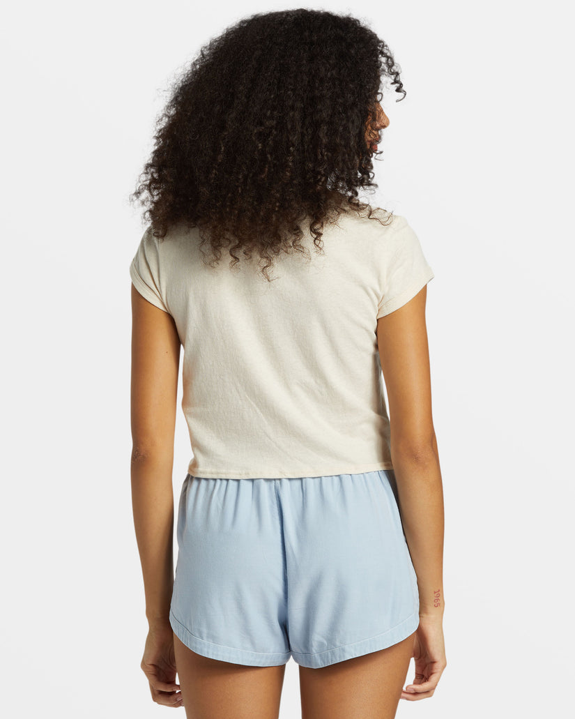 Road Trippin Elastic Waist Shorts - Washed Chambray